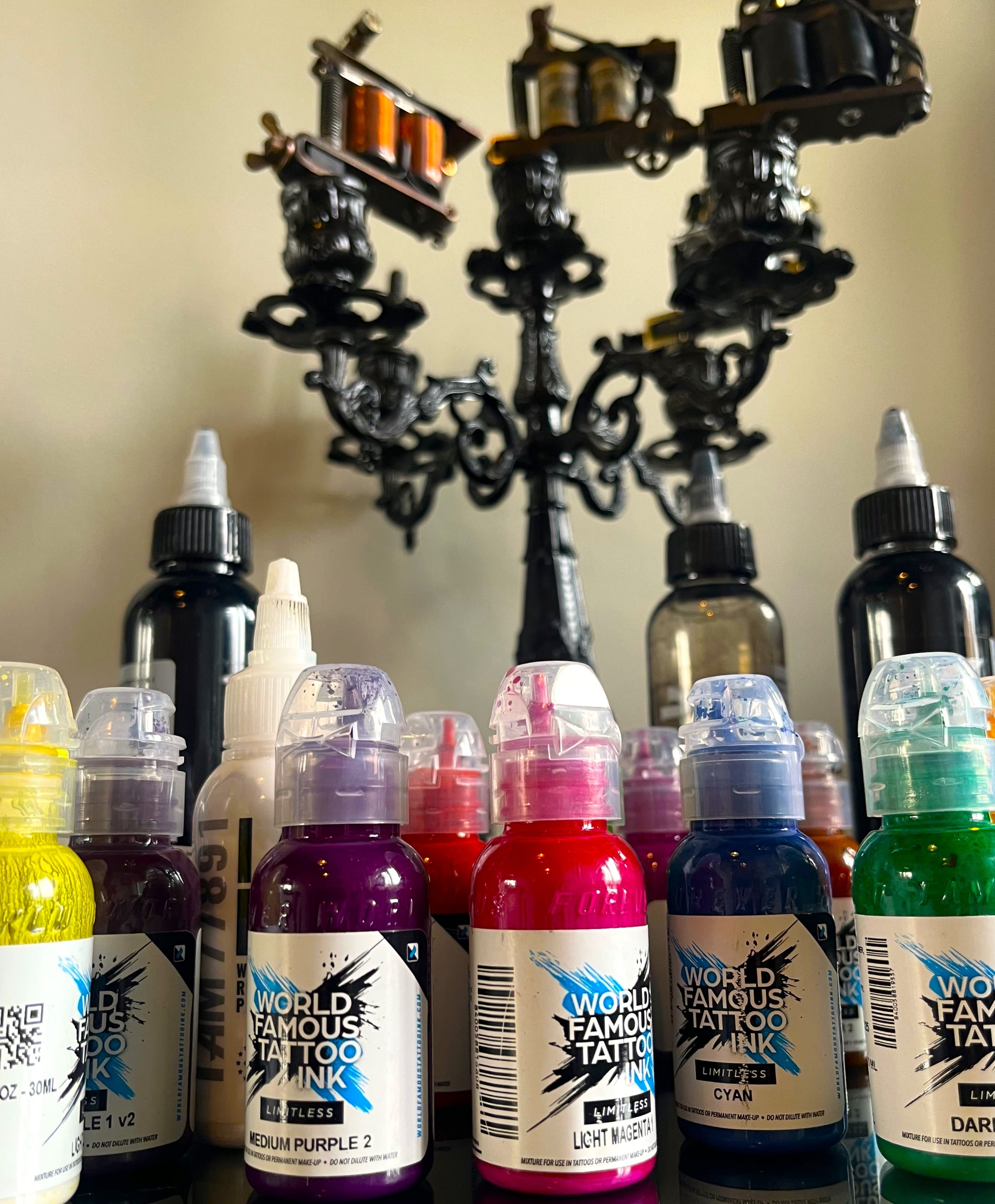 Tattoo ink bottles